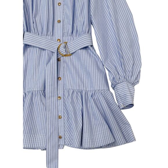Zimmermann Stripe Utility Belted Long Sleeve Mini Dress - Picture 4 of 5